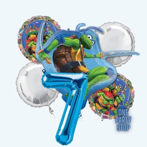 Ninja Turtle Birthday Balloons - Licensed by Anagram and Unique Industries | Teenage Mutant decorations | Boys birthdays | 7th, 8th birthday