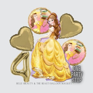 Princess Belle Balloon Bouquet - Beauty and the Beast Party Decor