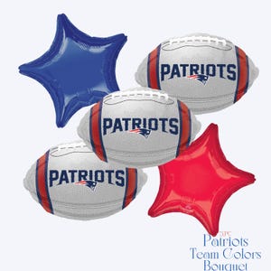 New England Patriots Balloons | Licensed Football Helmet Balloons Team Colors Bouquet