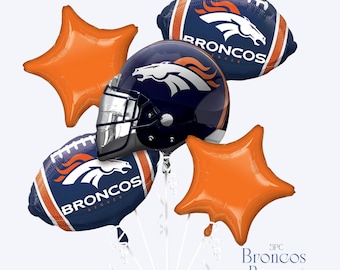 Ramo de globos de los Denver Broncos: decoraciones para fiestas de fútbol americano de la NFL