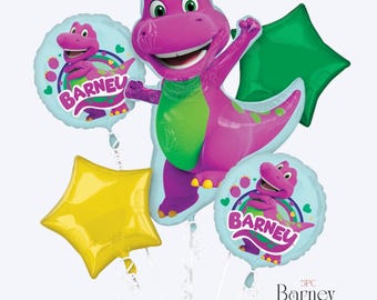 Ramo de globos de Barney - Producto con licencia Anagram / Cumpleaños de Barney / Decoración de cumpleaños / Baby Shower / Decoración para fiestas de Barney / Barney y sus amigos