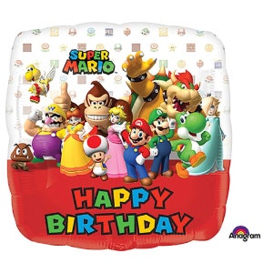 Mario Ballon - Anagram Lizensiert | Mario Ballon-Blumenstrauß | MARIO BROS Ballon | Super Mario Ballon | Videospiel-Party Videospiel Geburtstag