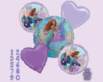 Little Mermaid Balloon Bouquet: Ariel Party Decorations, Under the Sea Balloons