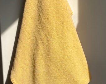 Natural baby blanket  baby swaddle baby blanket with hand embroidered baby gift blanket mustard yellow cotton blanket muslin blanket linen