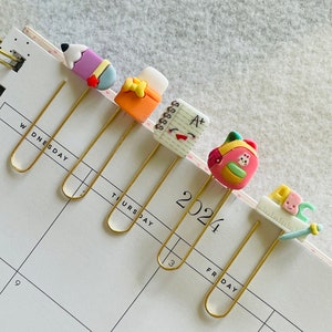 Back to school Paper Clip - Novelty accessory bookmarks for planners, party favors, stationary, journals, gift, office supplies. Paper clips
