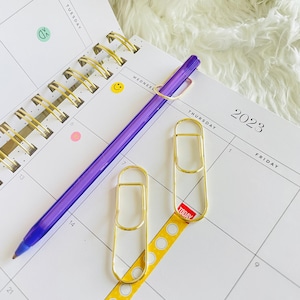 Pencil Holder Paper Clip, Pen Holder, Metal Pen Clip, Notebook, Stationary tool, Gold, Bills