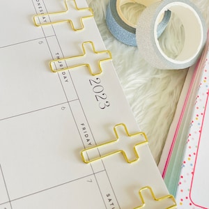 Cross Paper Clips for Plnners, Agendas, Journals, Bookmark, stationary office supplies, back to school ganchitos