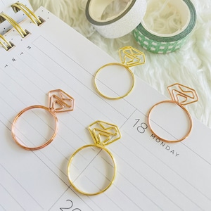 Ring Shaped Paper Clip, for planners, Agendas, Journals, stationary office supplies, Bookmark for book lovers, wedding gift