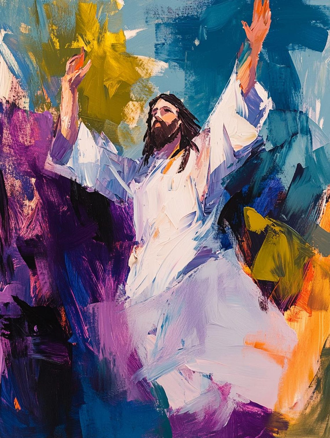 The Resurrection of Jesus in Abstract Style - Etsy