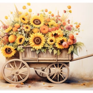 Cart of Sunflowers