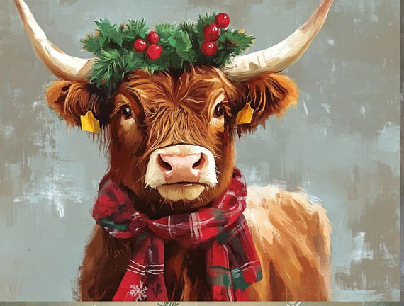 cows dressed up for christmas christmas cow : r/aww