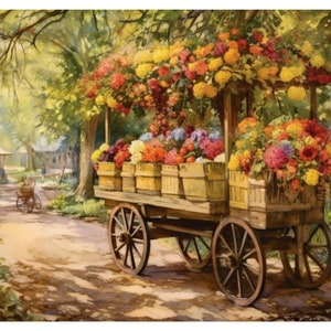 Blumenwagen im Park