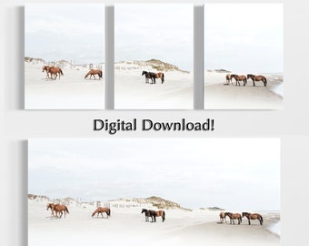 Wild Horses of Corolla Beach Print: Coastal Outer Banks (Digital Download)