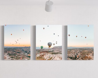 Heteluchtballonprintset Cappadocië: landschapsfotografie Turkije (digitale download)