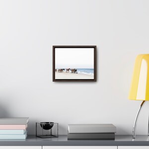 Dzikie konie z plaży Corolla – panoramiczny wydruk na płótnie – Outer Banks Photography 10″ x 8″