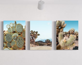 Joshua Tree Desert Cacti Triptych DIGITAL DOWLOAD by Domenica Rossi Set of 3 ready to print