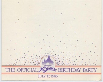 Programa de la fiesta del 30.º aniversario de Disneyland, 1985