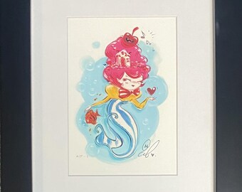 Cotton Candy Mermaid Framed Large Print by Miss Mindy - 8x10