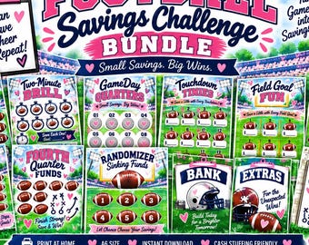 Football Savings Challenge Bundle | Printable Cash Stuffing Binder | Sinking Funds & Budget Challenges | Digital Download