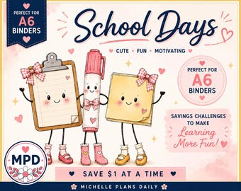 School Days Minis Savings Challenge 1–6 Printable Bundle