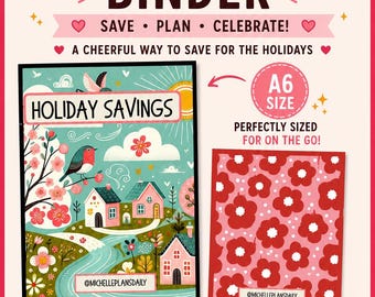 A6 Holiday Savings Binder | Cash Printable Budget Tracker (Digital Download)