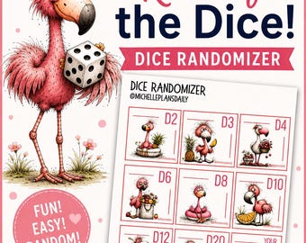 Flamingo Dice Randomizer | Savings Challenge, Budgeting Game (Digital Download)