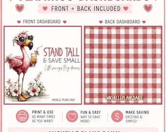 Flamingo Savings Dashboards | A6 Cash Budgeting Printable (Digital Download)