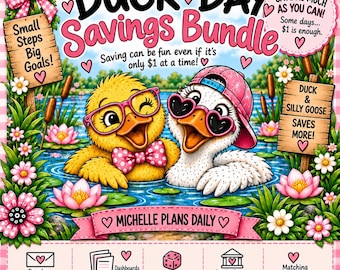 Duck Day Savings Challenge Bundle | 10 Savings Challenges | Cash Stuffing Budget Printable | Sinking Funds | A6 Savings Tracker