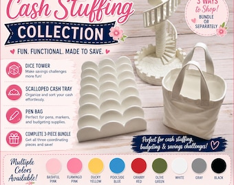 3D Printed Cash Stuffing Accessories | Dice Tower, Scalloped Cash Tray,  Pen Bag (Bundle)