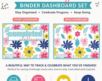 A5 Completed Savings Challenge Binder Set | Cash Trackers, Envelopes (Digital Download)