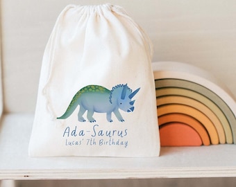 Kids Birthday Bag - Kids Goodie Bag - Customized Goodie Bag - Custom Name - Childrens Name Bag - Kids Party Favor - Dinosaur Party Favor