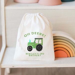 Cadeau d'anniversaire à la ferme - sacs d'anniversaire tracteur - sac cadeau personnalisé - nom personnalisé - sac prénom pour enfant - cadeau d'anniversaire pour enfants - anniversaire sur le thème de la ferme