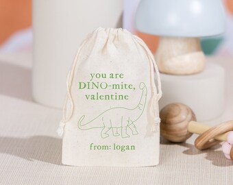 Dinosaur Valentine Gifts - Kids Goodie Bag - Customized Goodie Bag - Valentine's Day - Dino Bag - Valentine's Gift Bag - Dinosaur Valentine