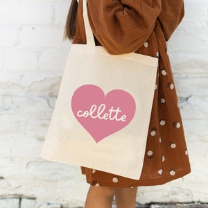 Sac fourre-tout personnalisé - Sac fourre-tout pour enfants - Fourre-tout personnalisé - Sac fourre-tout coeur - Sac pour enfants - Sac fourre-tout scolaire - Sac fourre-tout pour livres