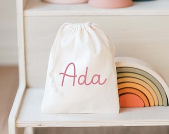Personalized Goodie Bag - Kids Goodie Bag - Customized Goodie Bag - Custom Name - Childrens Name Bag - Kids Party Favor - Drawstring Bag