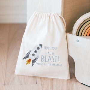 Space Birthday - Rocket Ship - Kids Goodie Bag - Customized Goodie Bag - Custom Name - Childrens Name Bag - Kids Party Favor