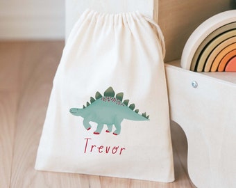 Dinosaur Party Favor - Dino Kids Birthday Bag - Kids Goodie Bag - Customized Goodie Bag - Childrens Name Bag - Kids Party Favor - Dino Party