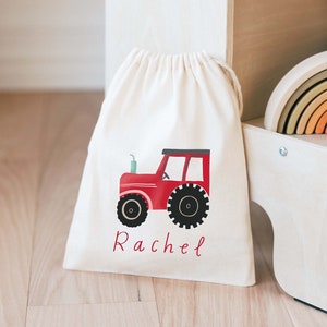 Farm Birthday Favor - Tractor Birthday Bags -Customized Goodie Bag -Custom Name - Childrens Name Bag -Kids Party Favor -Farm Theme Birthday