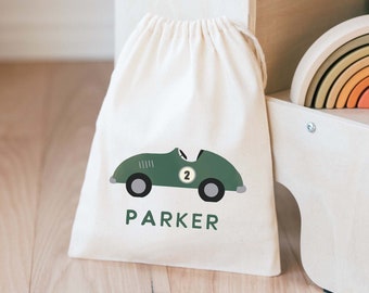 Race Car Birthday Bag - Kids Birthday Favors -Customized Goodie Bag -Custom Name -Childrens Name Bag -Kids Party Favor - Two Fast Birthday