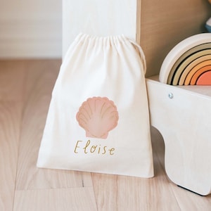 Sac d'anniversaire sirène - cadeau sirène - anniversaire sur la plage - nom personnalisé - sacs d'anniversaire coquillage - sac prénom pour enfants - cadeau d'anniversaire pour enfants