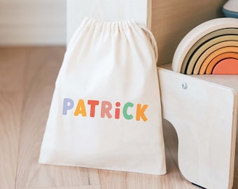 Personalized Goodie Bag - Kids Goodie Bag - Customized Goodie Bag - Custom Name - Childrens Name Bag - Kids Party Favor - Drawstring Bag