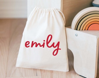 Personalized Goodie Bag - Kids Goodie Bag - Customized Goodie Bag - Custom Name - Childrens Name Bag - Kids Party Favor - Drawstring Bag