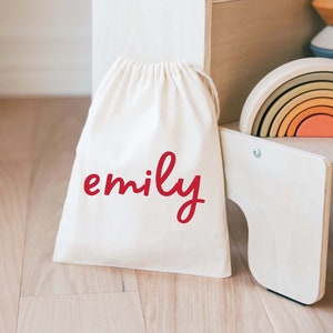 Personalized Goodie Bag - Kids Goodie Bag - Customized Goodie Bag - Custom Name - Childrens Name Bag - Kids Party Favor - Drawstring Bag