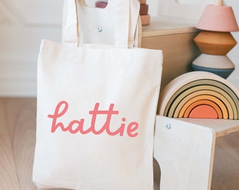 Personalized Tote Bag - Kids Tote Bag - Customized Name Tote - Christmas Gift - Childrens Name Bag - School Tote Bag - Tote Bag for Books