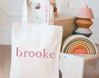 Borsa tote personalizzata - Borsa tote per bambini - Borsa tote con nome personalizzato - Regalo di Natale - Borsa con nome per bambini - Borsa tote per la scuola - Borsa tote per libri