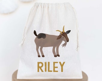 Farm Birthday Favor - Goat Birthday Bags -Customized Goodie Bag -Custom Name - Animal Bag -Kids Party Favor -Farm Theme Birthday - Name Bag