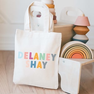 Personalized Tote Bag - Kids Tote Bag - Customized Name Tote - Christmas Gift - Childrens Name Bag - School Tote Bag - Tote Bag for Books