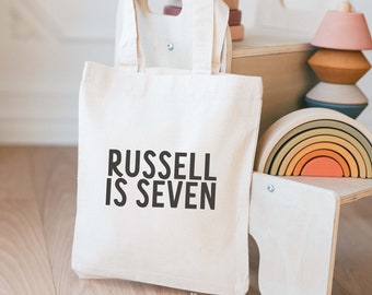 Borsa di compleanno per bambini - Borsa per bambini - Borsa con nome personalizzato - Regalo di Natale - Borsa con nome per bambini - Borsa per la scuola - Borsa per libri - Ragazzo