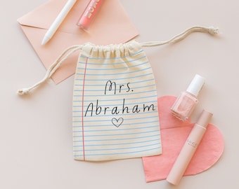 Cadeau personnalisé pour professeur - Sac cadeau pour enfants - Remerciements pour professeur - Cadeau pour professeur de rentrée scolaire - Merci pour professeur - Cadeau pour professeur d'école
