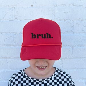 Casquette de camionneur Bruh - cadeau d&#39;anniversaire - casquette de camionneur personnalisée - chapeau pour enfants - merchandising voyage en famille - chapeau pour jeune - cadeau personnalisé - chapeau pour tout-petit